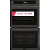 Frigidaire 30 Inch Wide 10.6 Cu. Ft. Electric Double Oven with Self Clean and Custom Broil Temp Setting Black