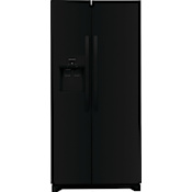 Frigidaire 34 Inch Wide 22.3 Cu. Ft. Energy Star Certified Side By Side Refrigerator with Crisper Bins and EvenTemp Cooling System Black