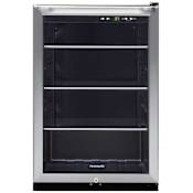 Frigidaire 22 Inch Wide 138 Can Capacity Beverage Cooler with Lock and Pop-out Key Stainless Steel