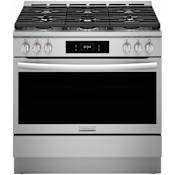 Frigidaire Gallery 36 Inch Wide 4.6 Cu. Ft. Free Standing Dual Fuel Range with Slow Cook and Air Fry Stainless Steel