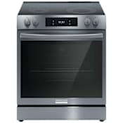 Frigidaire 30 Inch Wide 6.2 Cu. Ft. Electric Range with Air Fry and Slow Cook Black Stainless Steel