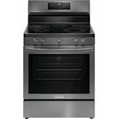 Frigidaire Gallery 30 Inch Wide 5.3 Cu. Ft. Free Standing Electric Range with Broil Element and Slow Cook Black Stainless Steel