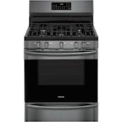 Frigidaire Gallery 25 Inch Wide 5 Cu. Ft. Free Standing Gas Range with Air Fry and Quick Boil Black Stainless Steel
