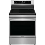 Frigidaire Gallery 30 Inch Wide 5.3 Cu. Ft. Free Standing Induction Range with Total Convection System and Store-More™ Storage Drawer Stainless Steel