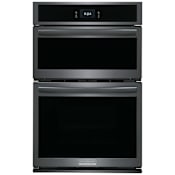 Frigidaire 27 Inch Wide 5.5 Cu. Ft. Oven and Microwave Combo Electric Wall Oven Air Fry and Steam Bake Black Stainless Steel