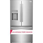 Frigidaire Gallery 36 Inch Wide 27.8 Cu. Ft. Energy Star Certified Fingerprint Resistant French Door Refrigerator with Door Bin Storage and Auto Close Doors Stainless Steel