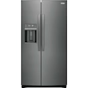 Frigidaire Gallery 37 Inch Wide 25.6 Cu. Ft. Energy Star Certified Side By Side Refrigerator with EvenTemp Cooling System Black Stainless Steel