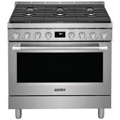 Frigidaire 36 Inch Wide 4.4 Cu. Ft. Free Standing Dual Fuel Range with Dual Fan Convection Stainless Steel