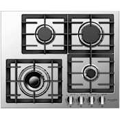 Fulgor Milano 400 Series 24 Inch Wide 4 Burner Liquid Propane / Natural Gas Cooktop with Electric Re-Ignition System Stainless Steel