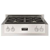 Fulgor Milano 600 Series 30 Inch Wide 4 Burner Liquid Propane / Natural Gas Rangetop with Dual Flame Brass Burner and Electronic Flame Ignition Stainless Steel