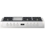 Fulgor Milano 600 Series 48 Inch Wide 6 Burner Liquid Propane / Natural Gas Rangetop with Griddle Stainless Steel