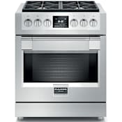Fulgor Milano 600 Series 30 Inch Wide 4.4 Cu. Ft. Free Standing Dual Fuel Range with Dual Crescendo Burners and Meat Probe Stainless Steel
