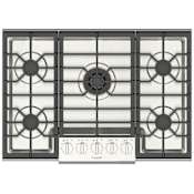 Fulgor Milano 600 Series 30 Inch Wide 5 Burner Liquid Propane / Natural Gas Cooktop with Continuous Cast Iron Grates Stainless Steel