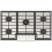 Fulgor Milano 600 Series 36 Inch Wide 5 Burner Liquid Propane / Natural Gas Cooktop with Continuous Cast Iron Grates and LED Illuminated Controls Stainless Steel