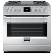 Fulgor Milano 600 Series 36 Inch Wide 5.7 Cu. Ft. Free Standing Gas Range with Dual Crescendo Burners and Griddle Stainless Steel