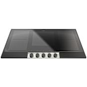 Fulgor Milano Enova Series 36 Inch Wide 5 Burner Induction Cooktop with Interchangeable Control Panel Insert Black Anodized