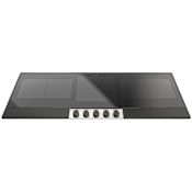 Fulgor Milano Enova Series 48 Inch Wide 5 Burner Induction Cooktop with Interchangeable Control Panel Insert Black Anodized