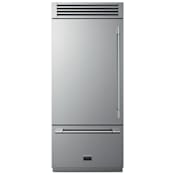 Fulgor Milano 700 Series 36 Inch Wide 18.5 Cu. Ft. Energy Star Certified Bottom Freezer Refrigerator with Cool Zone and LED Lighting - Left Hinge Stainless Steel