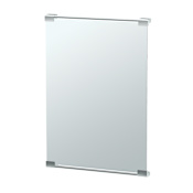 Gatco Fixed Mount Decor 19-5/8" W x 25-3/8" H Rectangular Frameless Bathroom Wall Mirror Chrome