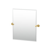 Gatco Latitude II 19-1/2" W x 24" H Rectangular Metal Frameless Bathroom Wall Mirror Brushed Brass
