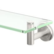 Gatco Latitude II 21" Glass and Metal Bathroom Shelf Satin Nickel