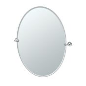 Gatco Glam 24" W x 32" H Oval Metal Frameless Bathroom Wall Mirror Chrome
