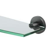Gatco Reveal 20-1/8" Glass Bathroom Shelf Matte Black