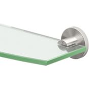 Gatco Channel 21" Glass and Metal Bathroom Shelf Satin Nickel