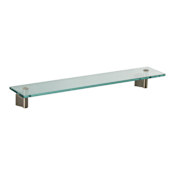 Gatco Bleu 21" Glass and Metal Bathroom Shelf Satin Nickel