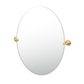 Gatco Designer II 24" W x 32" H Oval Frameless Accent Mirror Brushed Brass