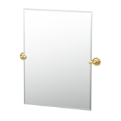 Gatco Designer II 23-1/2" W x 31-1/2" H Rectangular Frameless Accent Mirror Brushed Brass