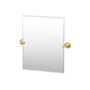 Gatco Designer II 19-1/2" W x 24" H Rectangular Frameless Accent Mirror Brushed Brass