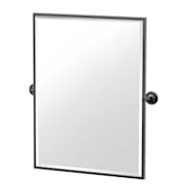 Gatco Designer II 24-1/2" W x 32-1/2" H Rectangular Metal Framed Accent Wall Mirror Matte Black