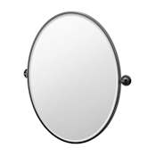 Gatco Designer II 25" W x 33" H Oval Metal Framed Accent Wall Mirror Matte Black