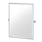 Gatco Sky 32-1/2" x 27-5/8" Contemporary Rectangular Framed Bathroom Wall Mirror Chrome