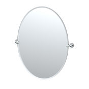Gatco Sky 32" x 27-7/8" Contemporary Oval Frameless Bathroom Wall Mirror Chrome