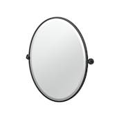 Gatco Sky 27-1/2" x 23-1/8" Contemporary Oval Framed Bathroom Wall Mirror Matte Black