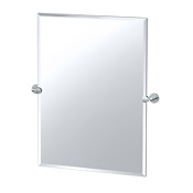 Gatco Sky 32-1/2" x 27-5/8" Contemporary Rectangular Frameless Bathroom Wall Mirror Chrome