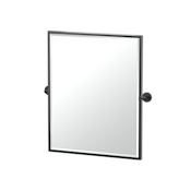 Gatco Sky 25" x 23-5/8" Contemporary Rectangular Framed Bathroom Wall Mirror Matte Black
