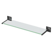 Gatco Waterline 22" Glass Bathroom Shelf Matte Black