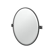 Gatco Waterline 27-1/2" x 24-1/8" Contemporary Oval Framed Bathroom Wall Mirror Matte Black
