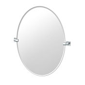 Gatco Mode 32" x 27-5/8" Contemporary Oval Frameless Bathroom Wall Mirror Chrome