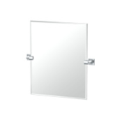 Gatco Mode 24" x 23-1/8" Contemporary Rectangular Frameless Bathroom Wall Mirror Chrome