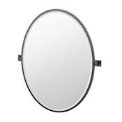 Gatco Mode 33" x 28-1/4" Contemporary Oval Framed Bathroom Wall Mirror Matte Black
