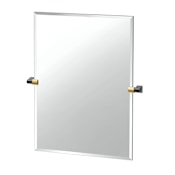 Gatco A-Line 31-1/2" x 26-5/8" Contemporary Rectangular Frameless Bathroom Wall Mirror Brushed Brass / Matte Black