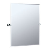 Gatco 23-1/2" W x 31-1/2" H Rectangular Frameless Bathroom Wall Mirror Chrome