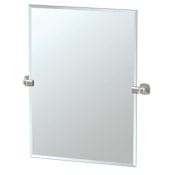 Gatco 27-11/16" W x 31-1/2" H Rectangular Frameless Bathroom Wall Mirror Satin Nickel