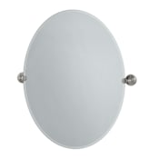 Gatco 24" W x 32" H Oval Frameless Bathroom Wall Mirror Satin Nickel