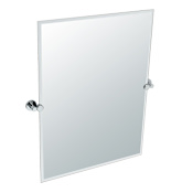 Gatco Channel 23-1/2" W x 31-1/2" H Rectangular Frameless Bathroom Wall Mirror Chrome