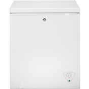 GE 30 Inch Wide 5.1 Cu. Ft. Free Standing Chest Freezer with One Lift-Out Storage Basket White